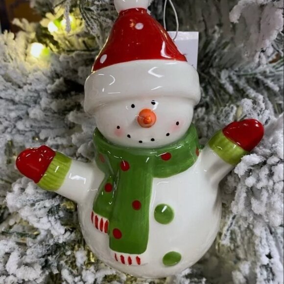 Santa or Snowman Ceramic Bell Ornaments - Picture 4 of 8